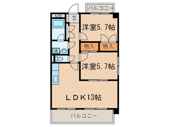 ジュネス如来の物件間取画像